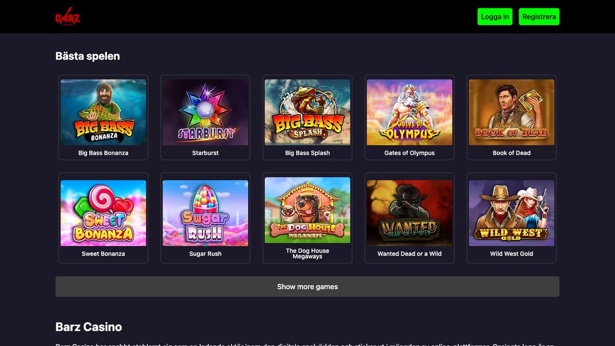 Barz Casino etusivu