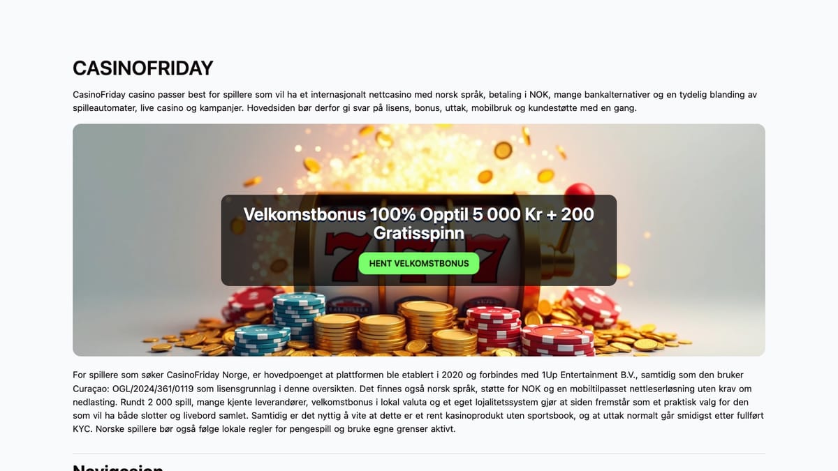 Casino Friday etusivu