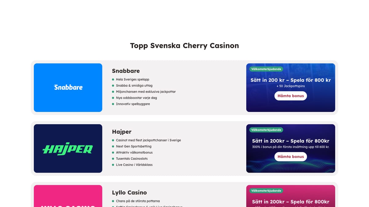 Cherry Casino etusivu