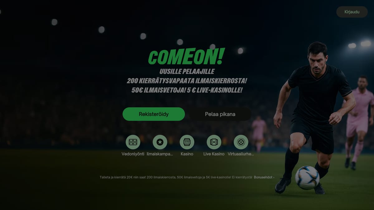 ComeOn etusivu