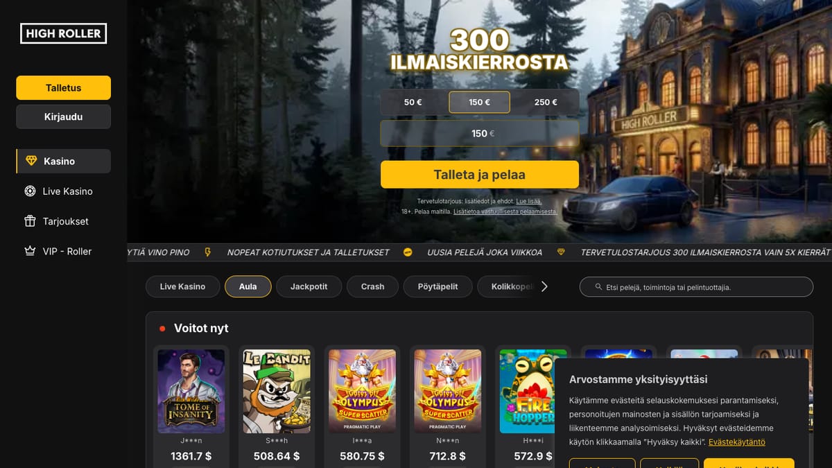 HighRoller etusivu