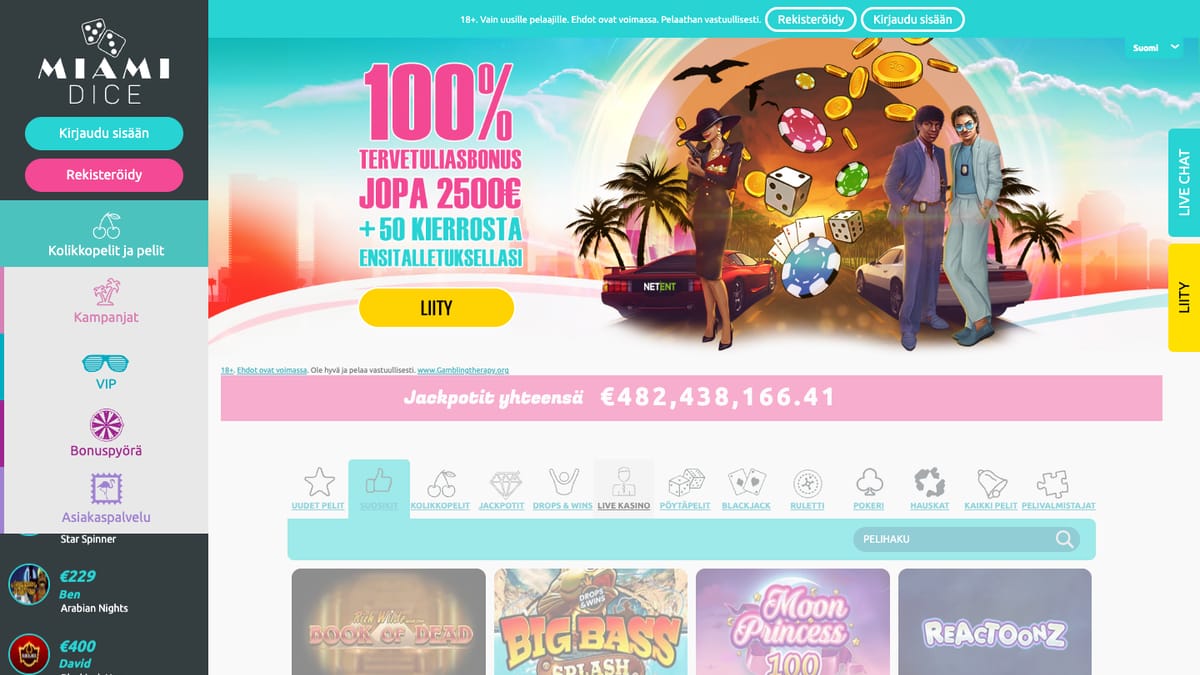 Miami Dice etusivu