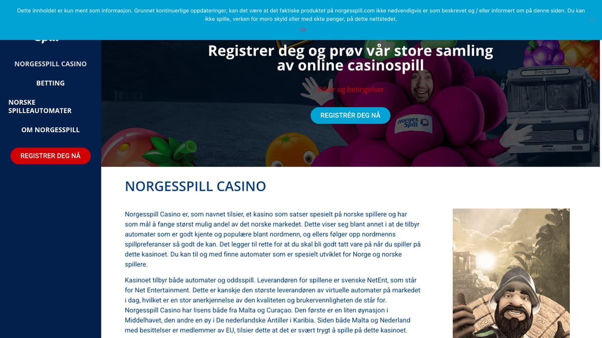 NorgesSpill etusivu