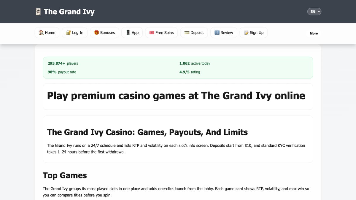 The Grand Ivy etusivu